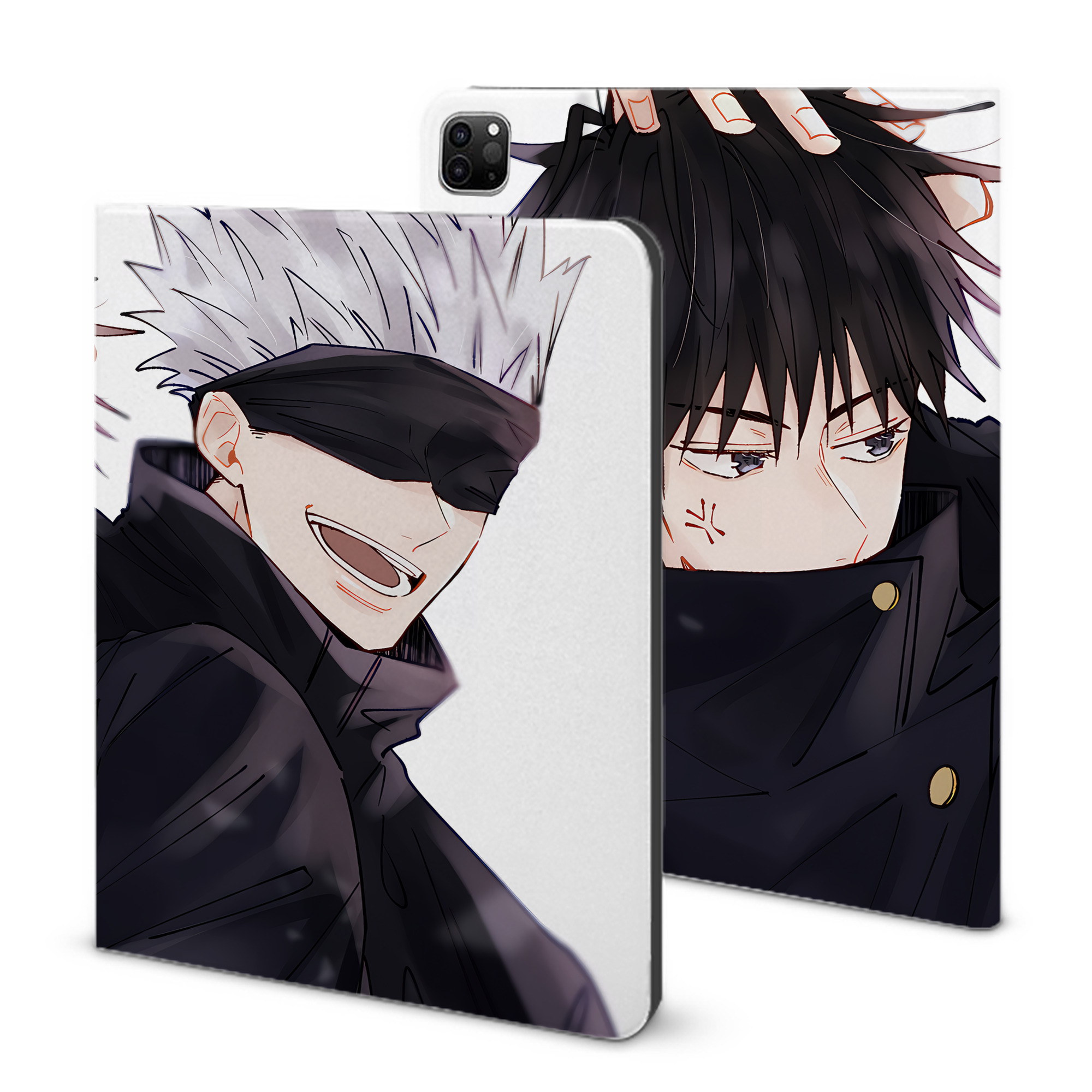 （画像用） 呪術廻戦 Jujutsu Kaisen IPad ケース ブック型 PUレザー TPU 耐衝撃 軽量 薄型 ペン収納なし 全面保護 IPad 各モデル対応